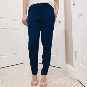 Zara Navy Trousers with Zipper Detail